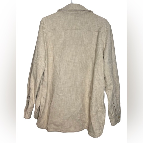 Banana Republic Long Line Oversized Boxy Shacket Tan SzM Fall - Picture 2 of 14